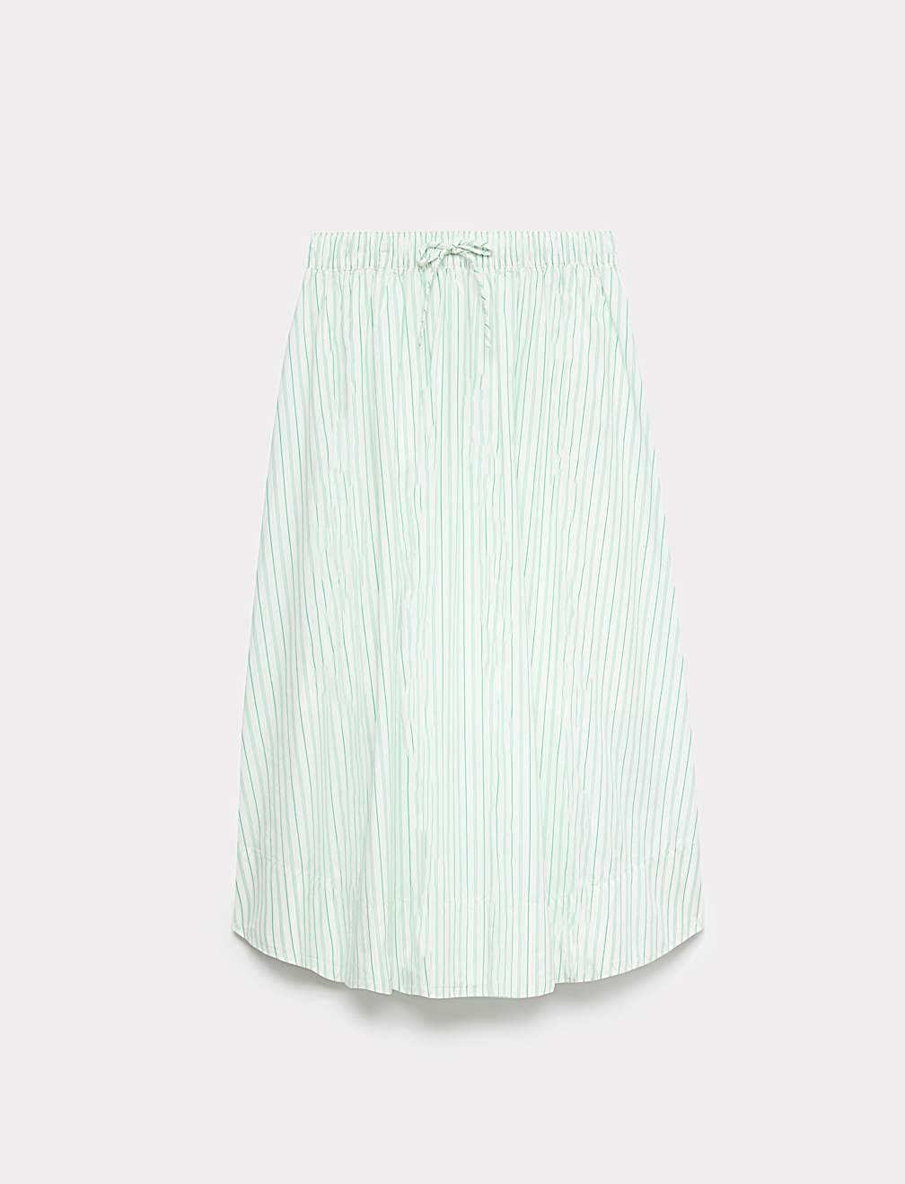 Pure Cotton Striped Midi Circle Skirt