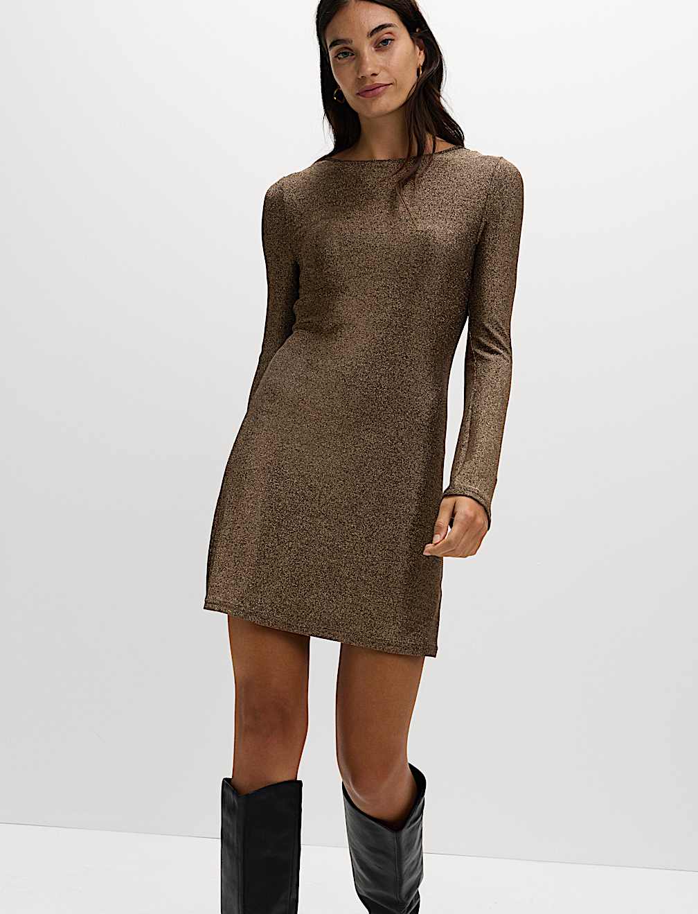 Metallic Mini Shift Dress