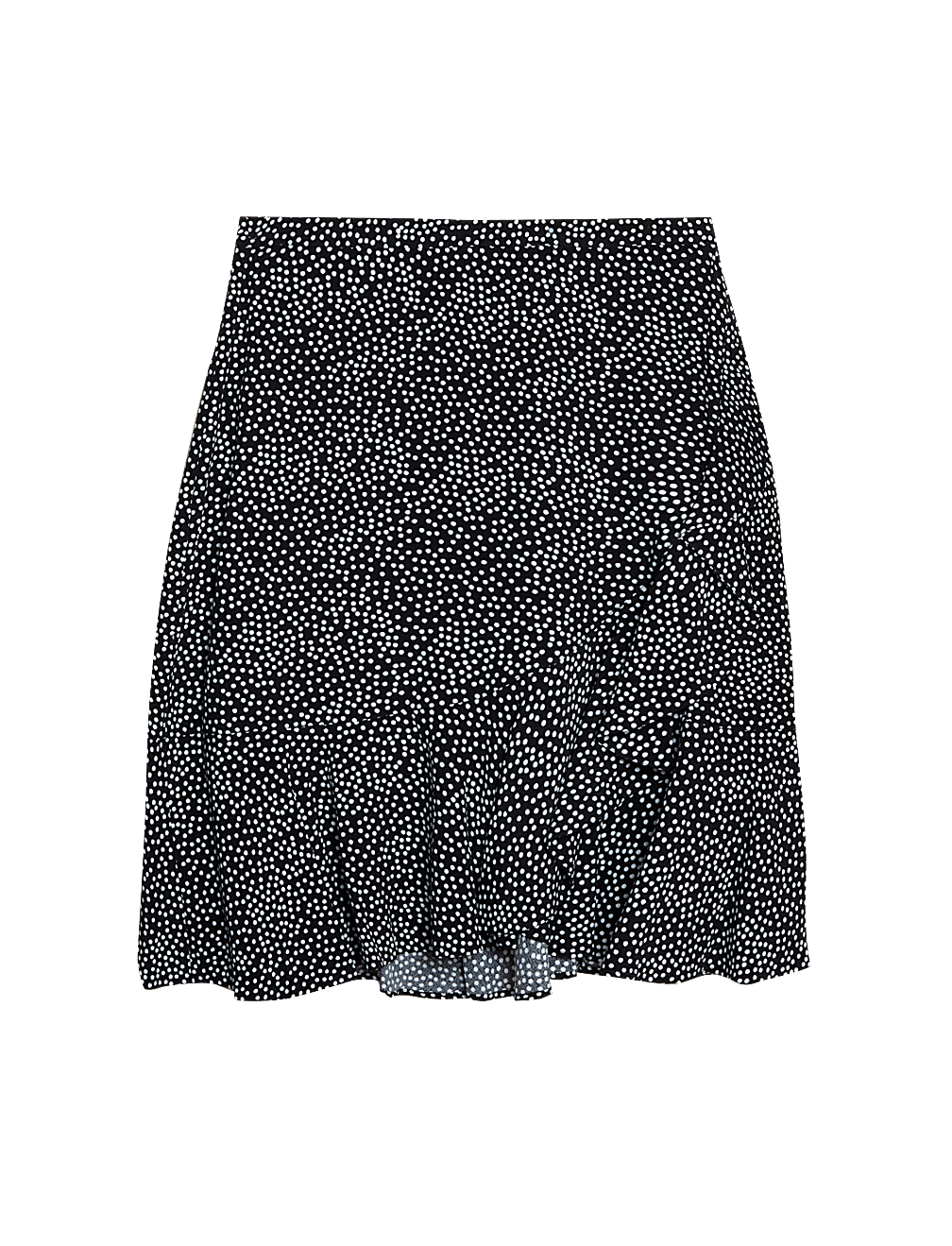 Polka Dot Ruffle Mini Wrap Skirt