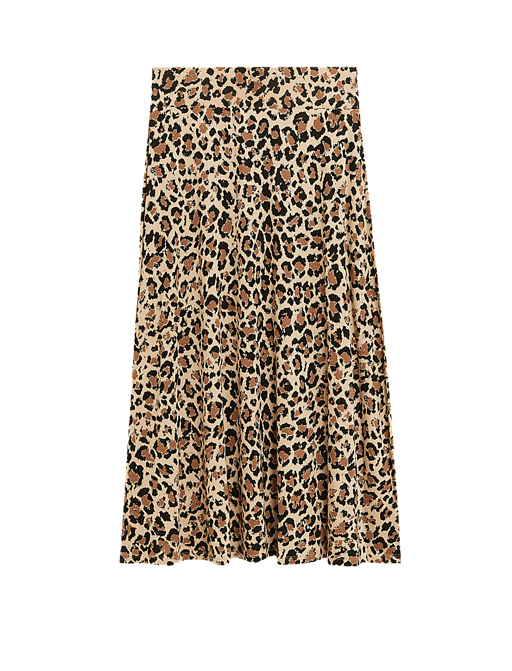 Jersey Animal Print Midi Skater Skirt