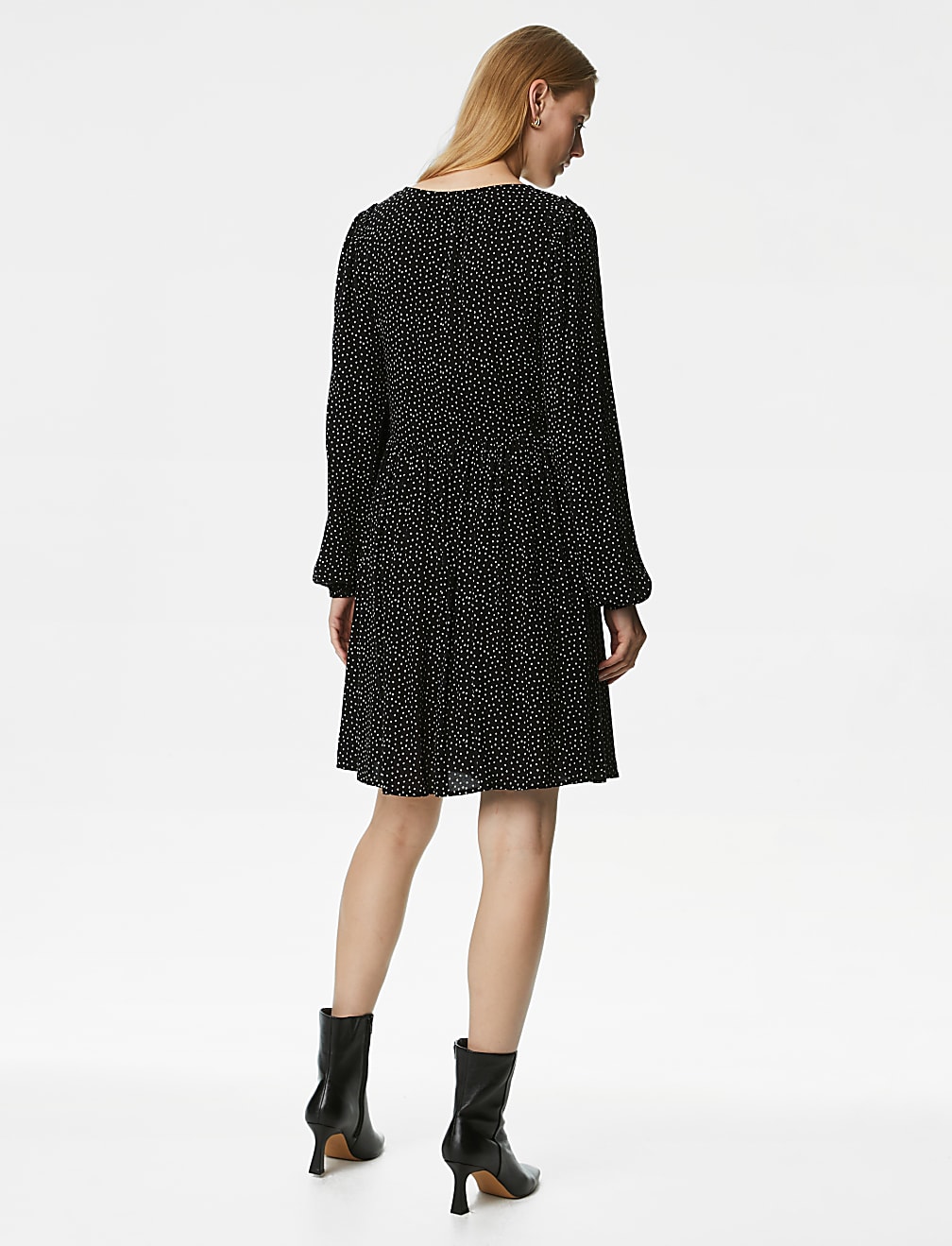 Printed V-Neck Mini Tiered Dress
