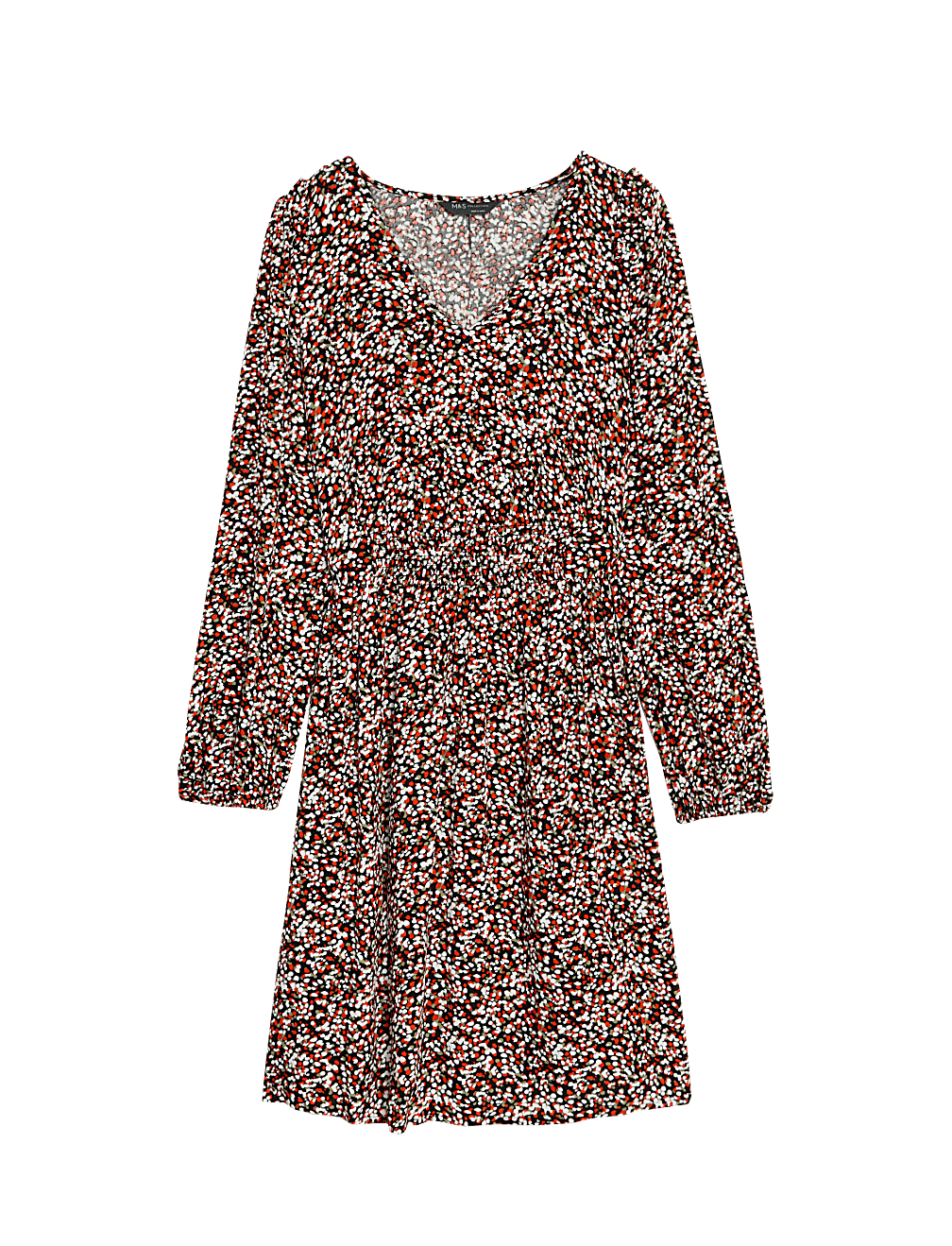 Printed V-Neck Mini Tiered Dress