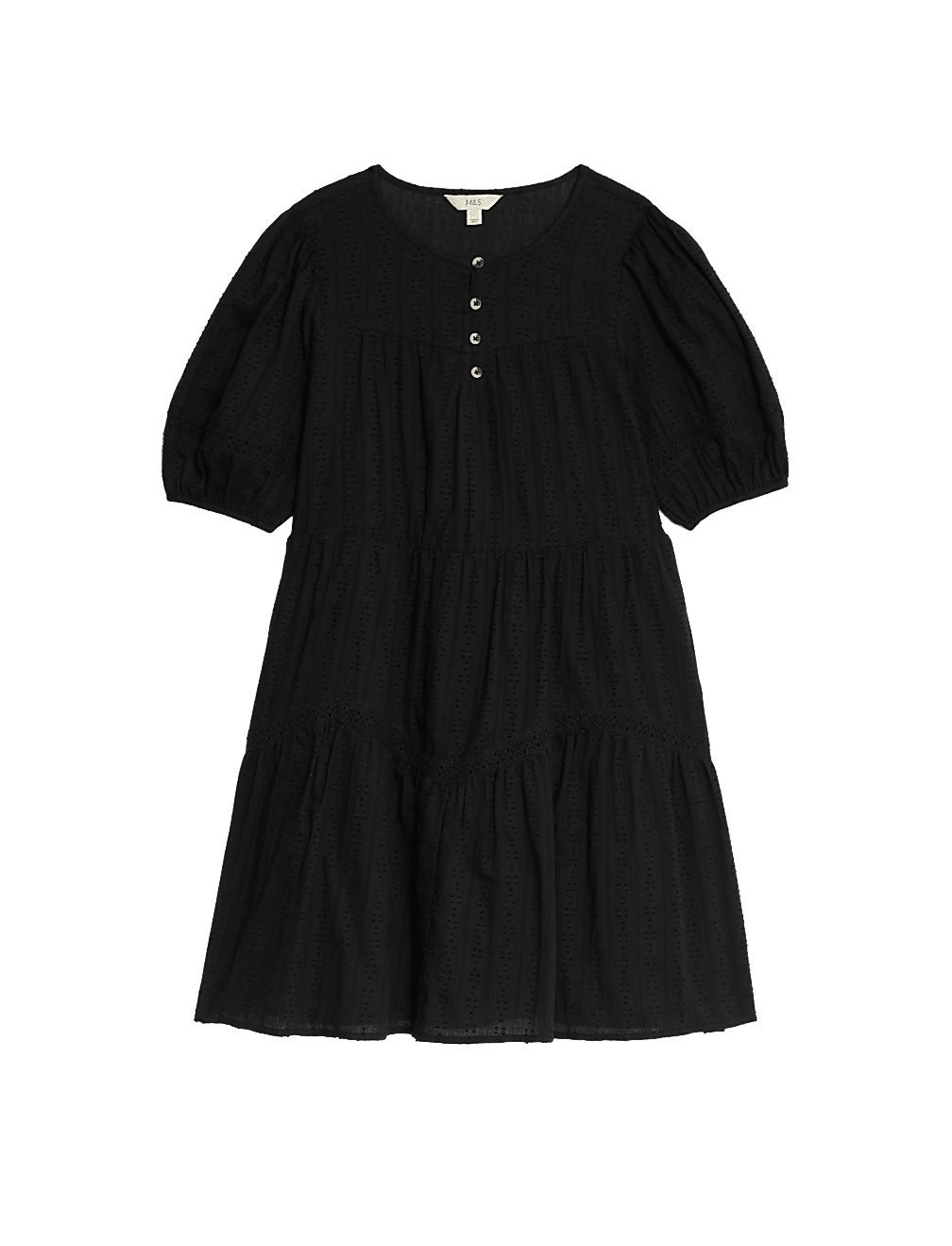 Pure Cotton Pintuck Mini Waisted Dress