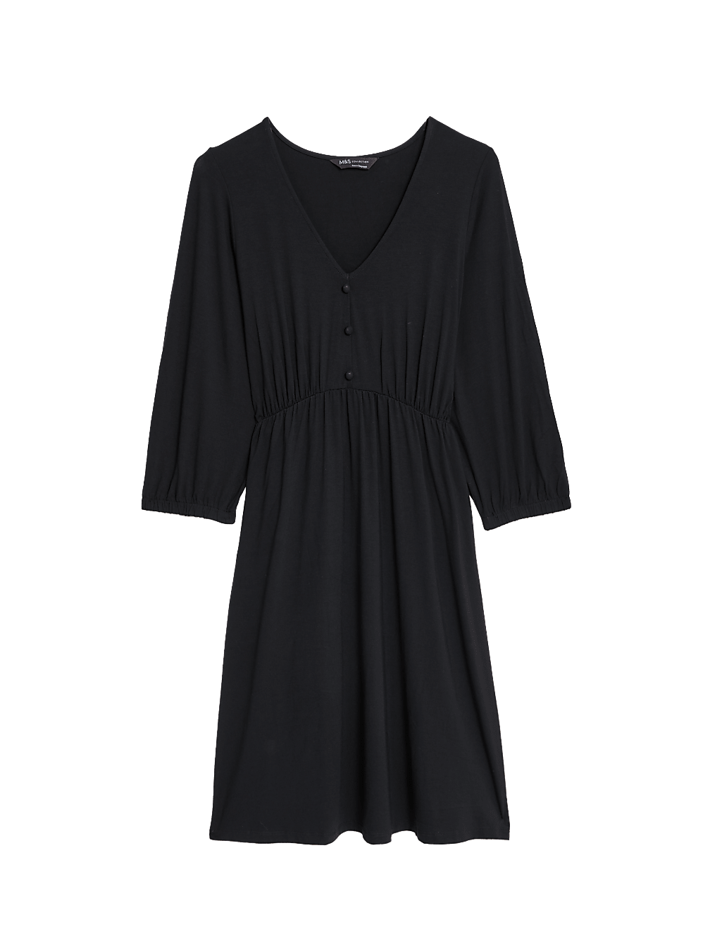 Jersey V-Neck Mini Smock Dress