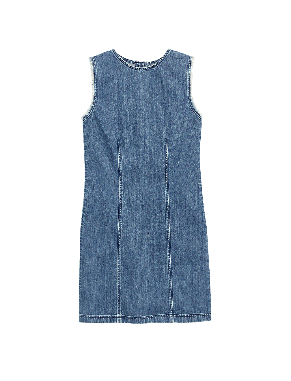 Denim Round Neck Mini Shift Dress