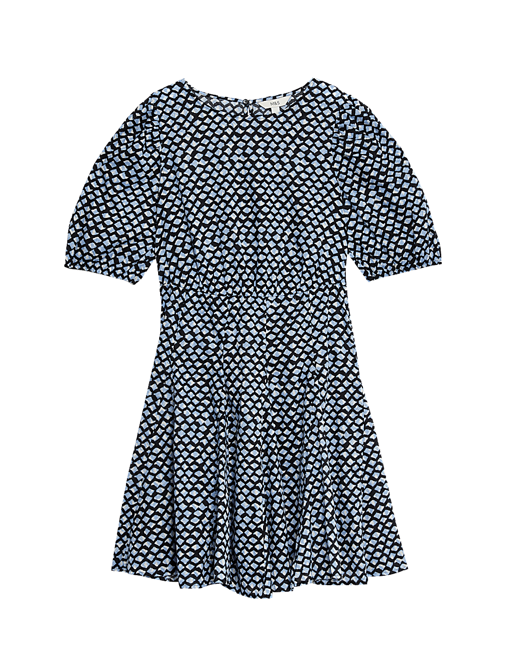 Pure Cotton Printed Mini Waisted Dress