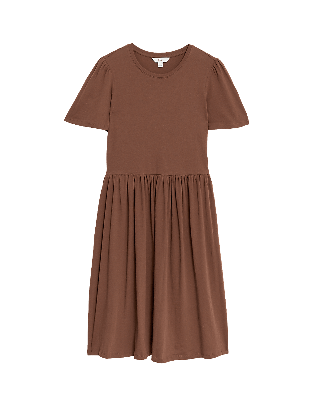 Jersey Round Neck Knee Length Skater Dress