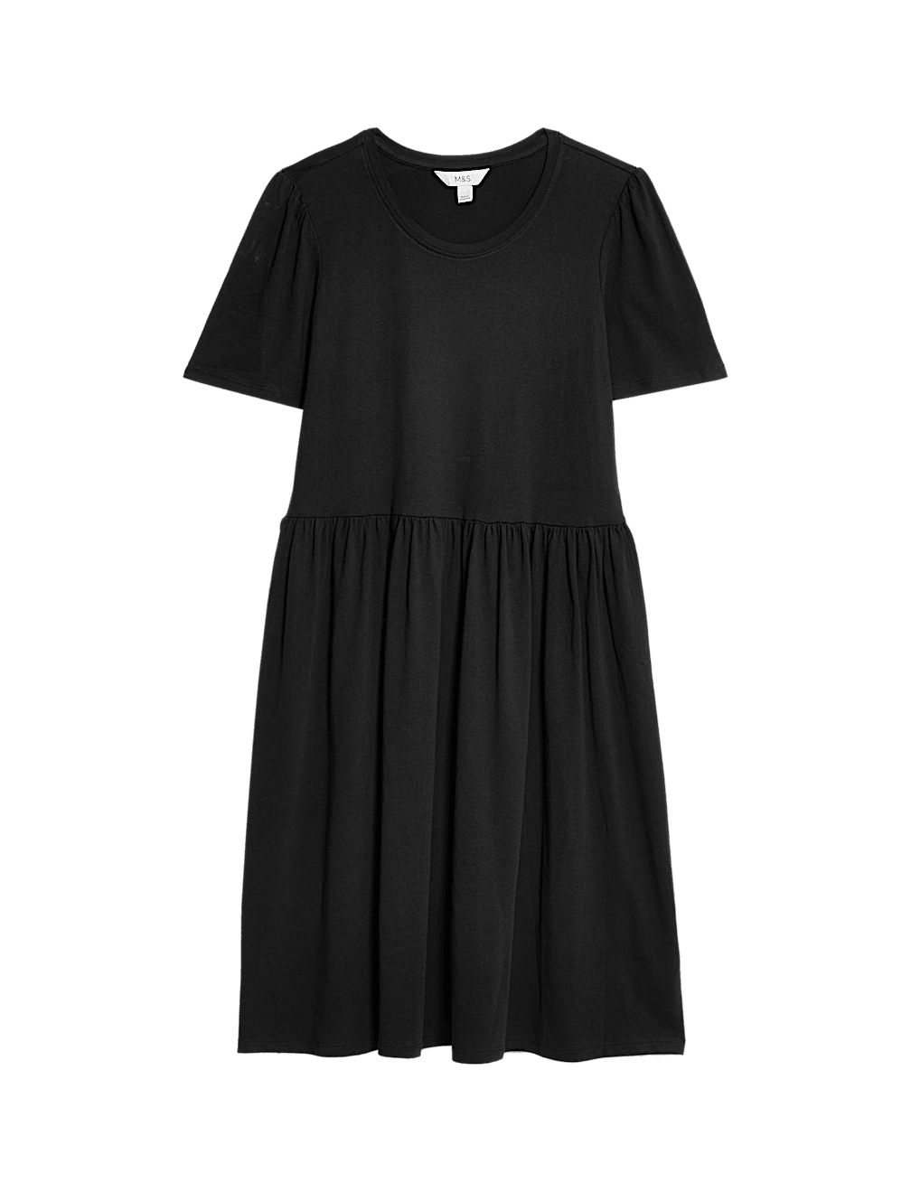 Jersey Round Neck Knee Length Skater Dress