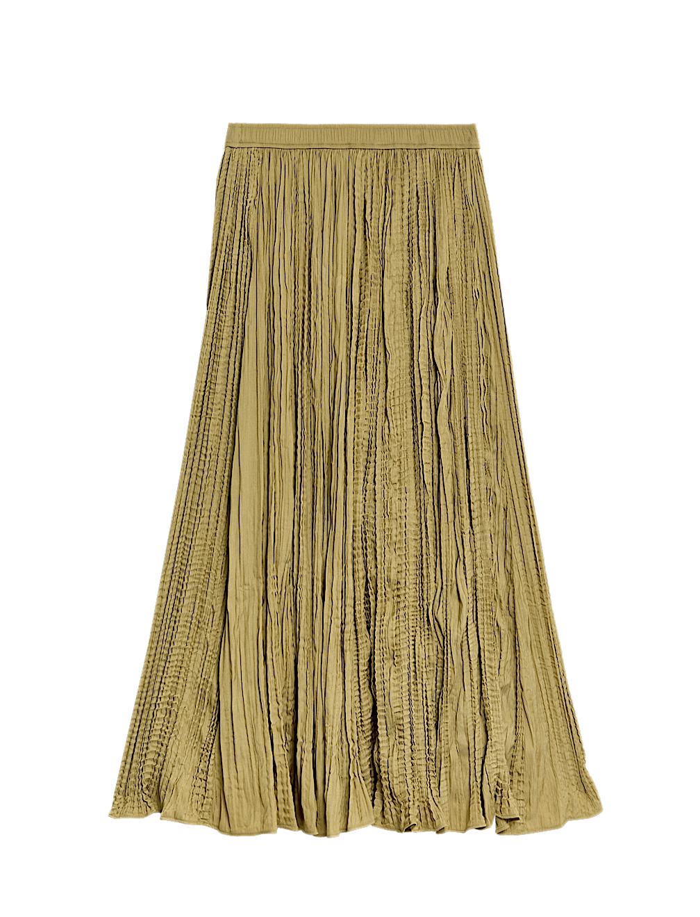 Textured Pleated Midi Skirt