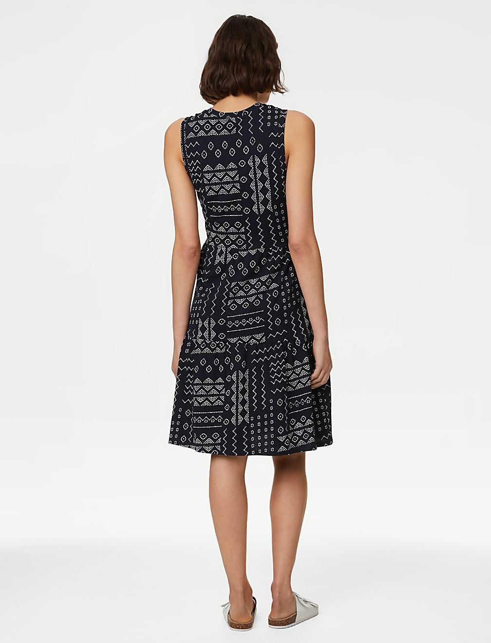 Pure Cotton Printed Knee Length Tiered Dress