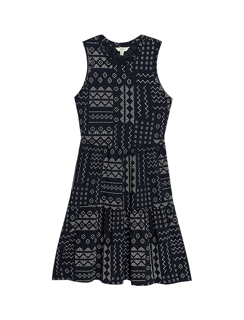 Pure Cotton Printed Knee Length Tiered Dress