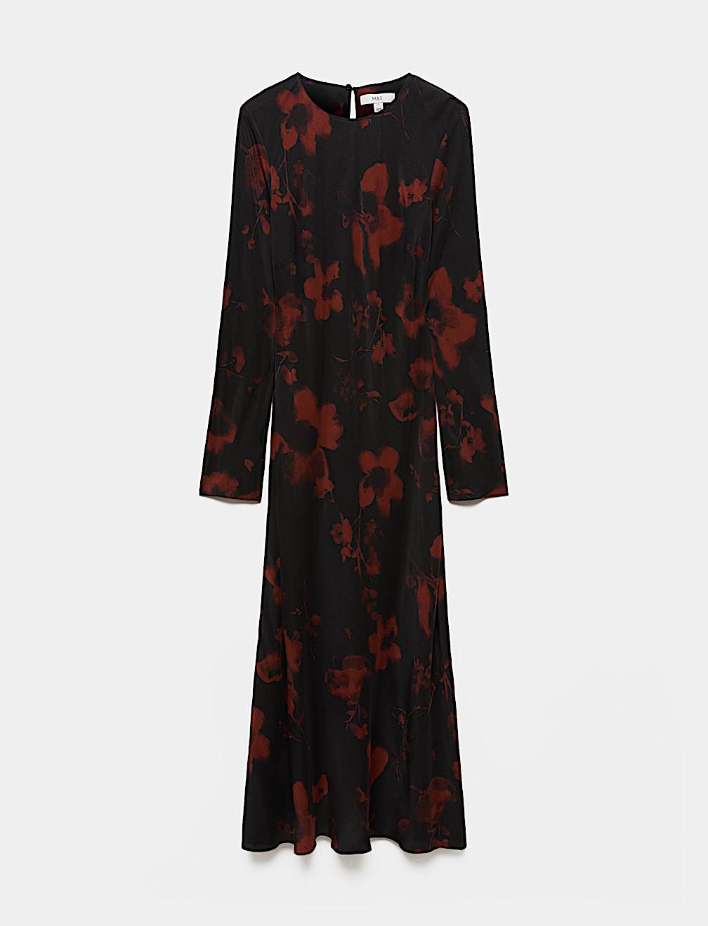 Satin Floral Midaxi Column Dress