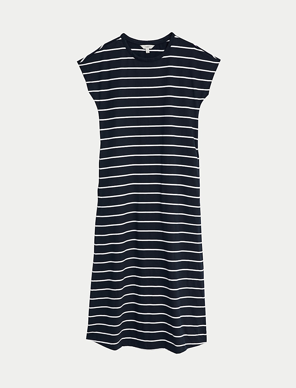 Pure Cotton Striped Midaxi T-Shirt Dress