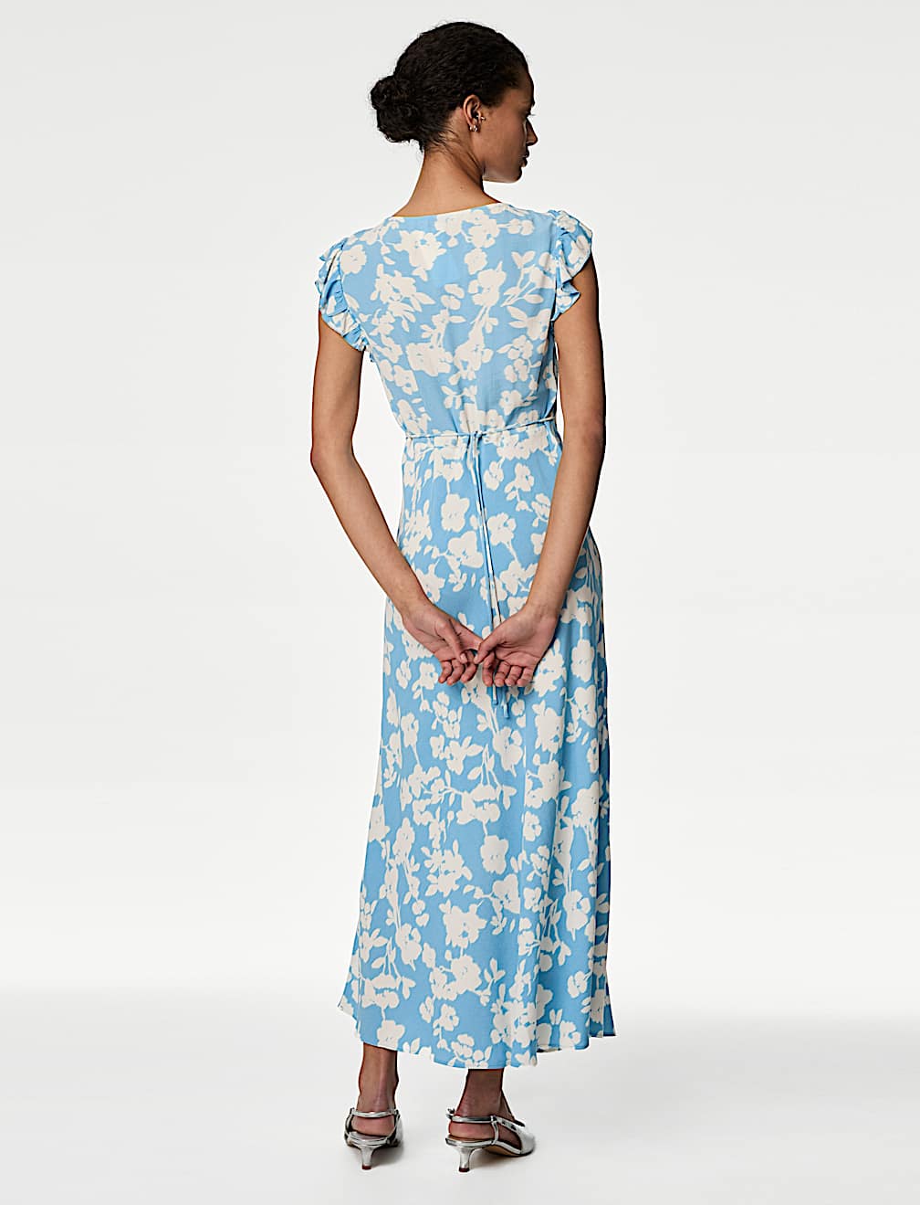Floral Sweetheart Neckline Midaxi Tea Dress