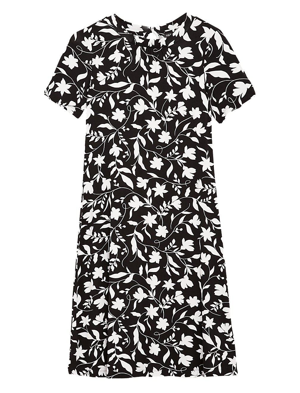 Floral Round Neck Swing Dress