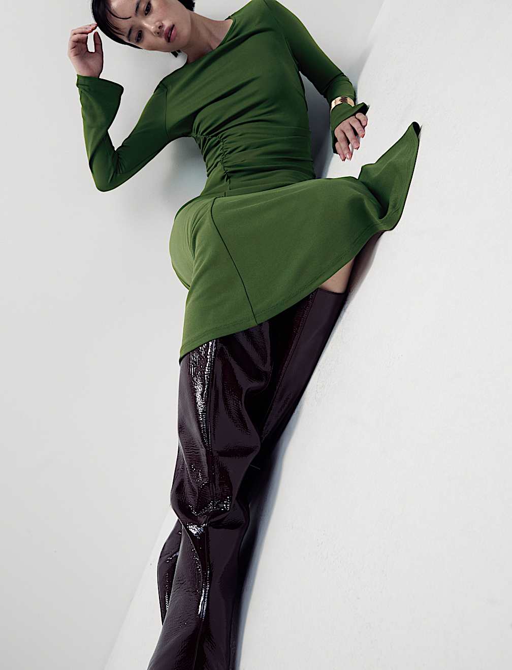 Jersey Round Neck Midaxi Column Dress