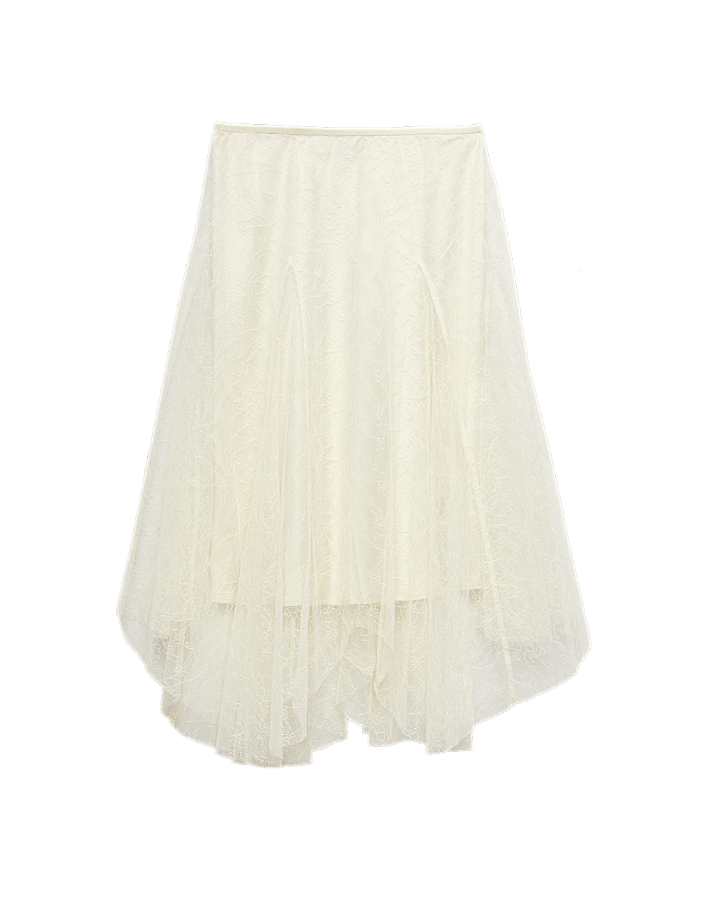 Lace Midi Asymmetric Skirt