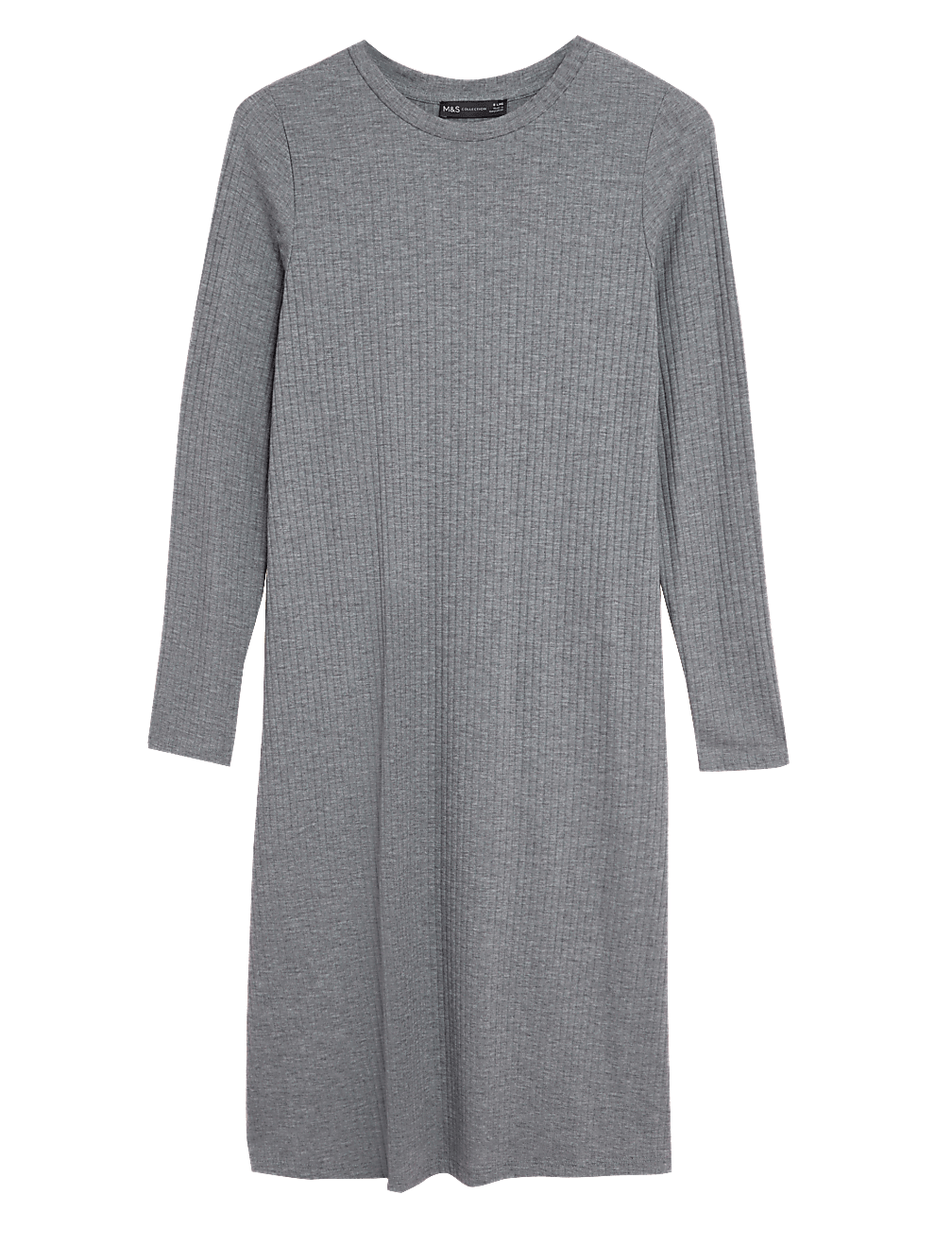 Jersey Ribbed Knee Length Swing Dress