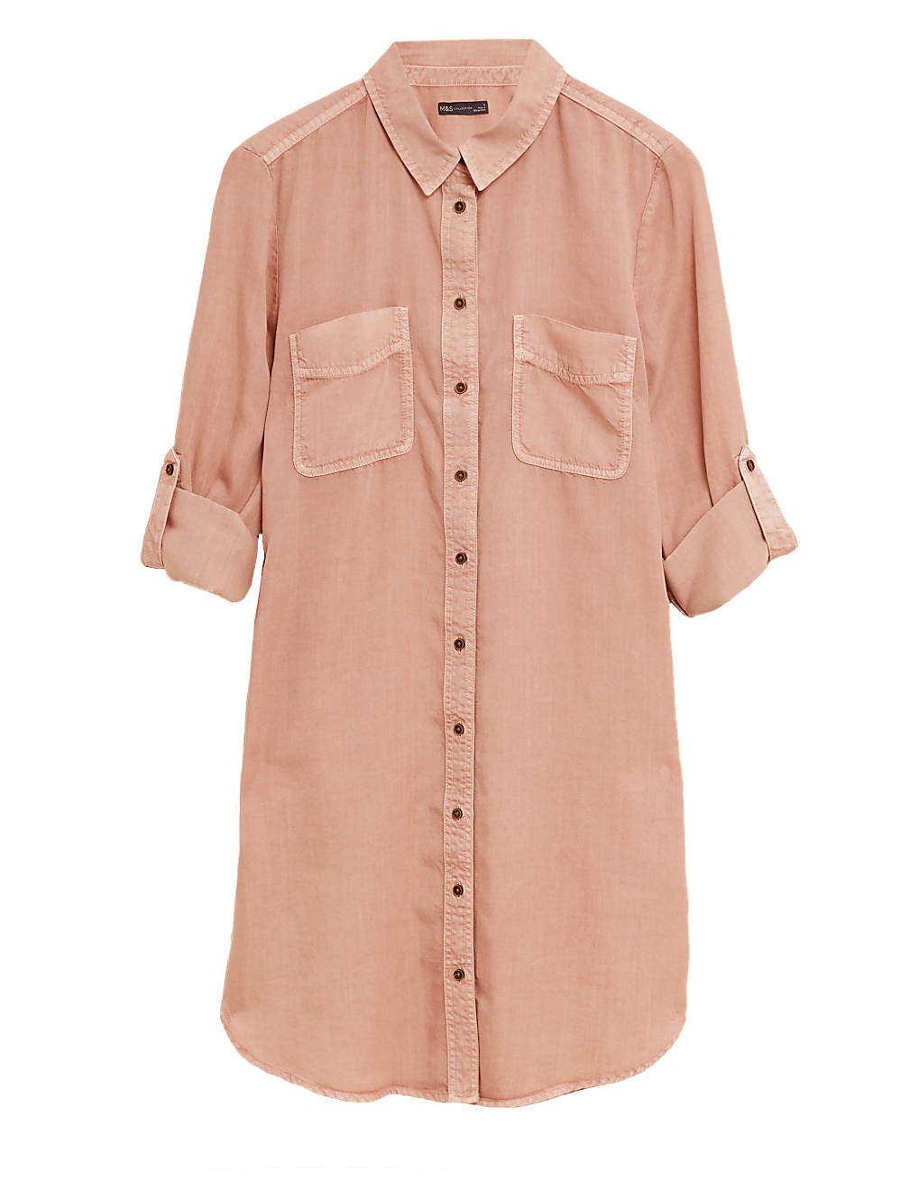 Tencel™ Knee Length Relaxed Shirt Dress