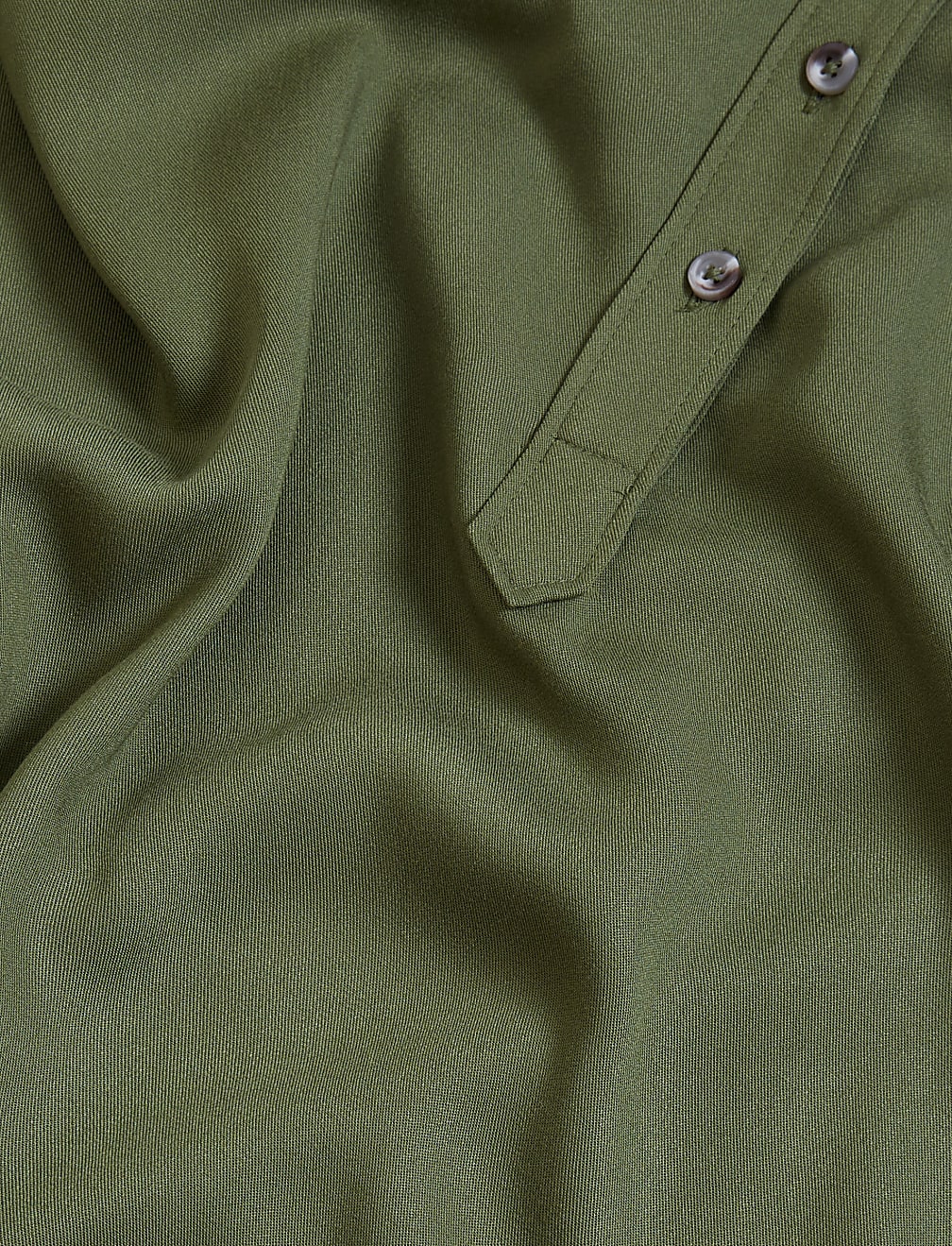 V-Neck Button Front Shift Dress