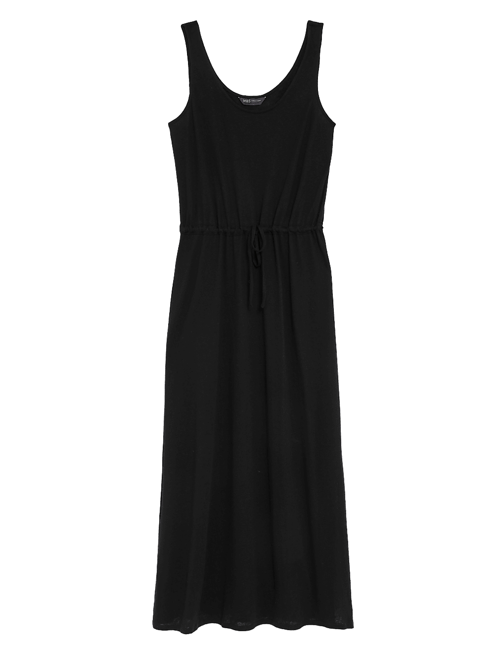 Linen Rich Jersey Midaxi Waisted Dress