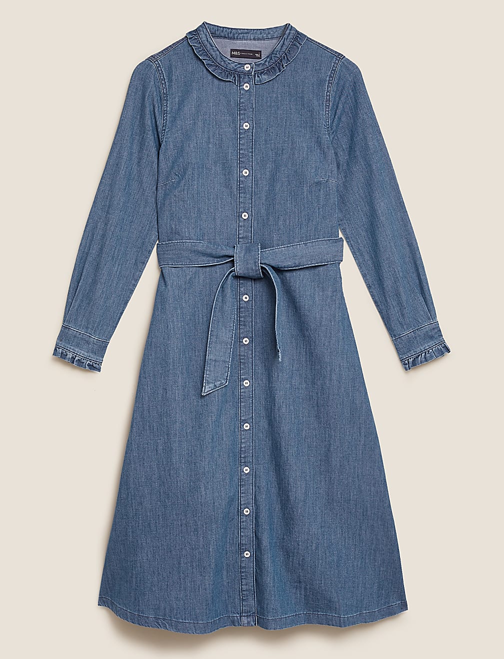 Denim Midi Shirt Dress