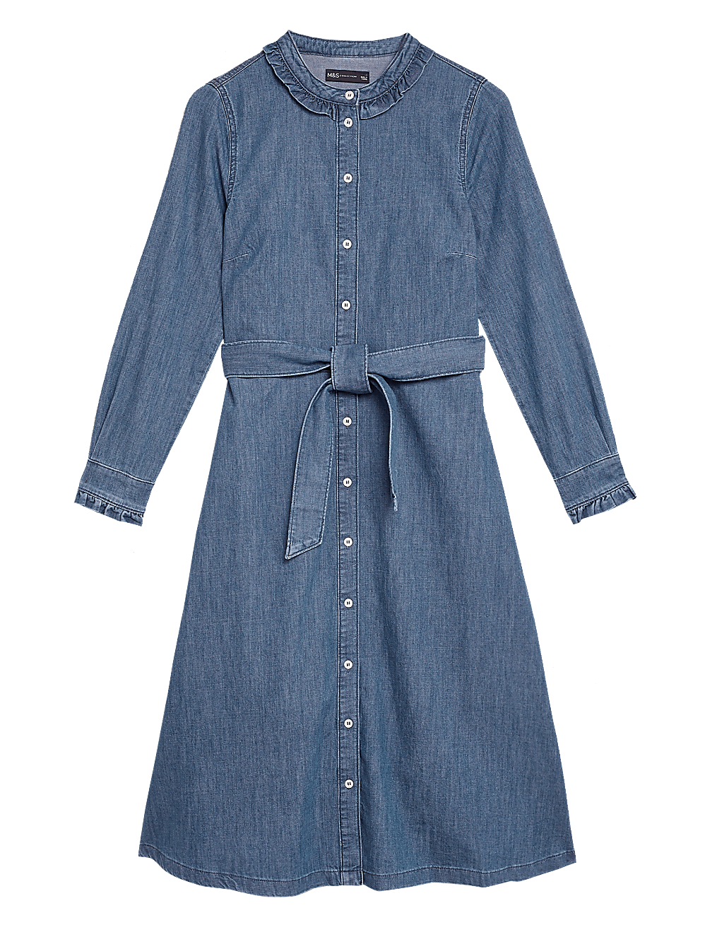 Denim Midi Shirt Dress