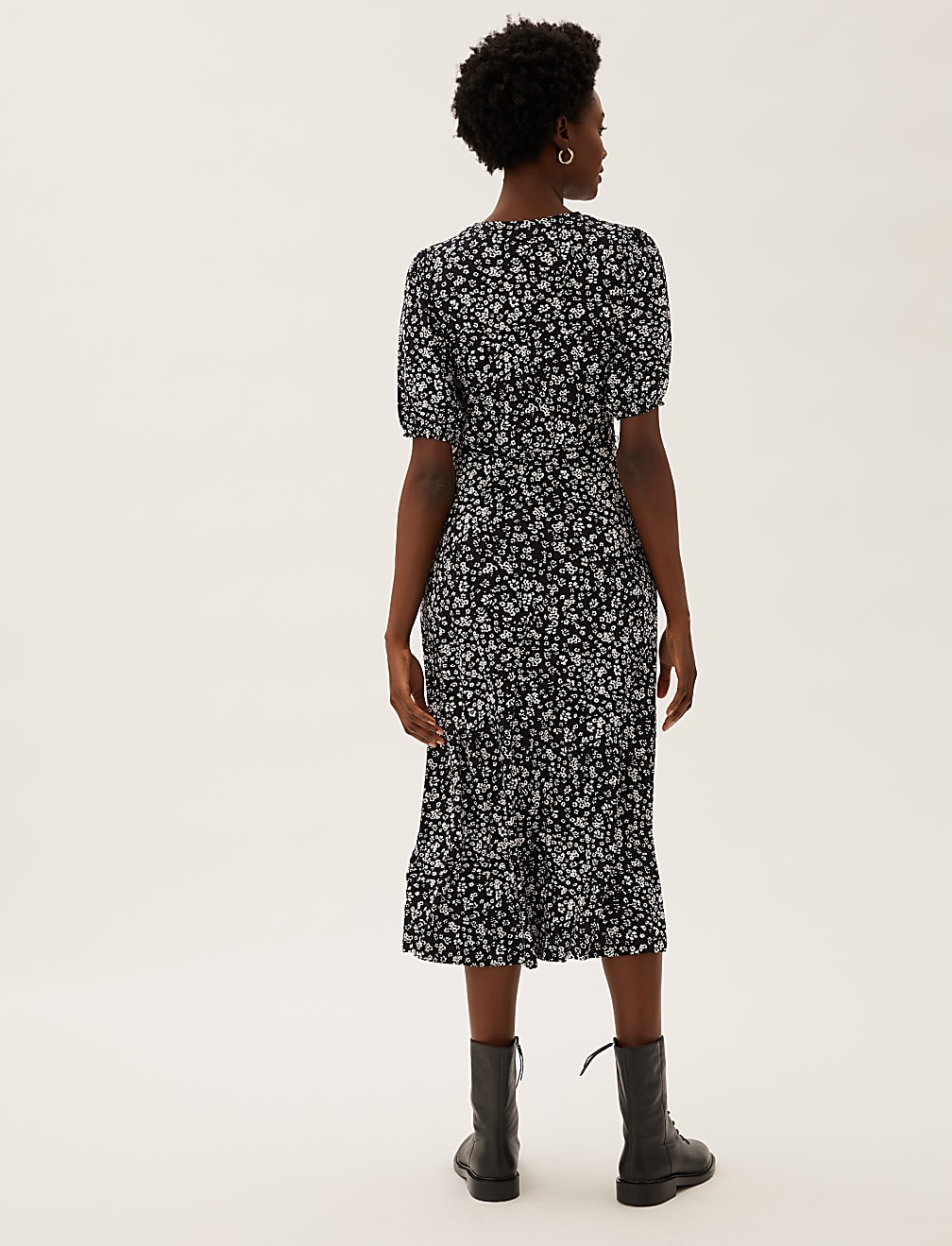 Jersey Animal Print Midi Tea Dress