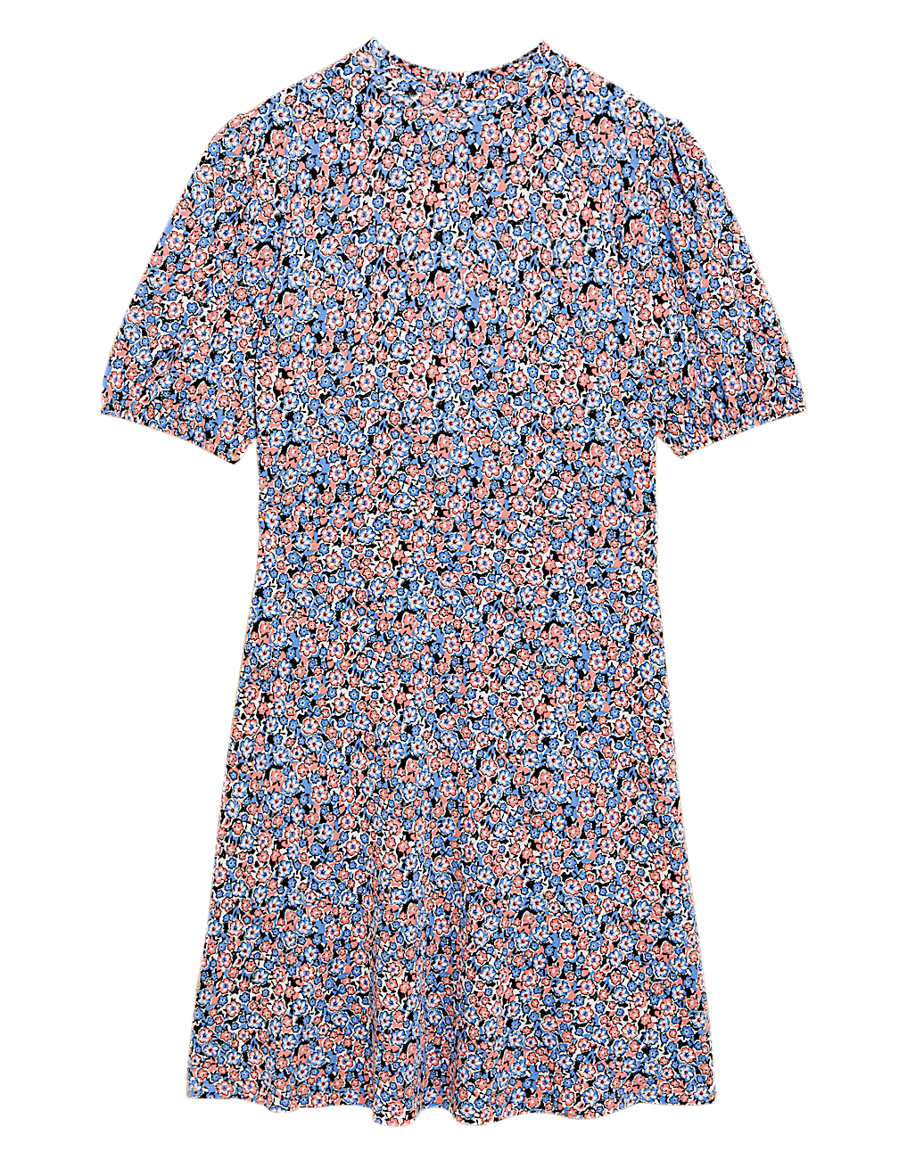 Jersey Floral High Neck Skater Dress
