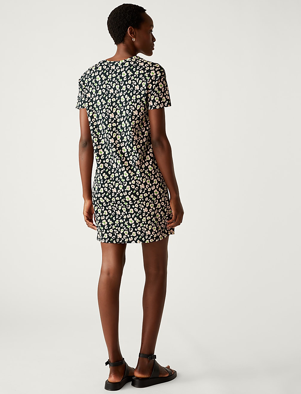 Pure Cotton Printed Mini T-Shirt Dress