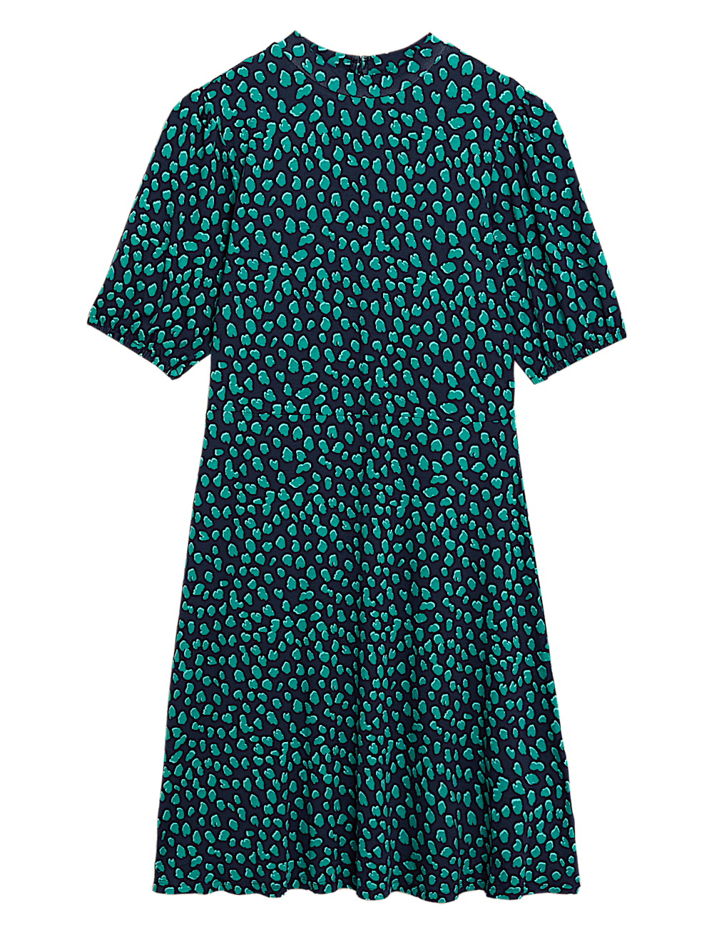 Jersey Animal Print High Neck Skater Dress