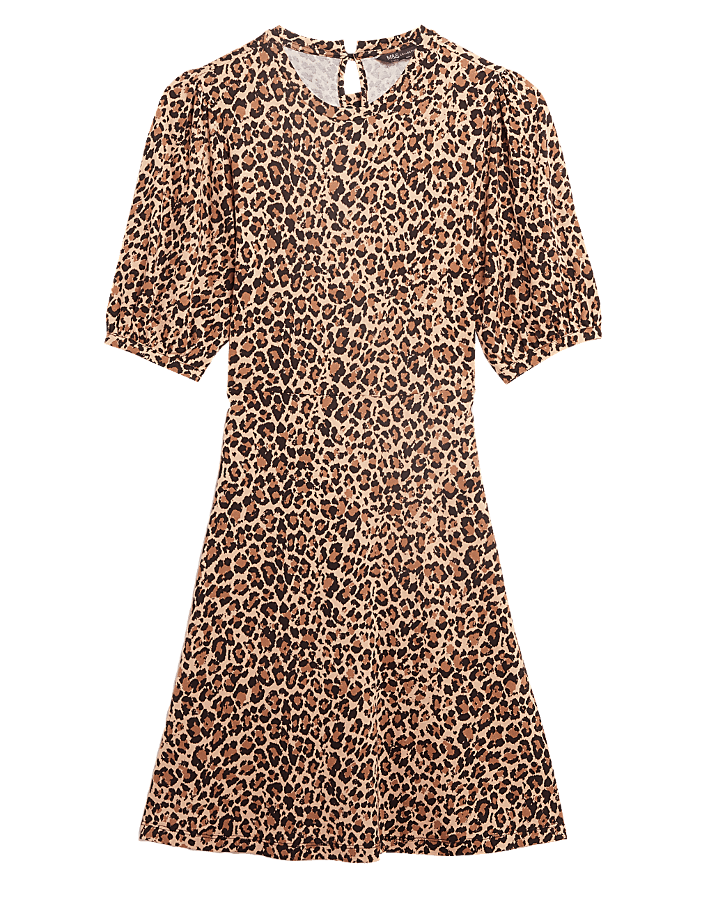 Jersey Animal Print High Neck Skater Dress