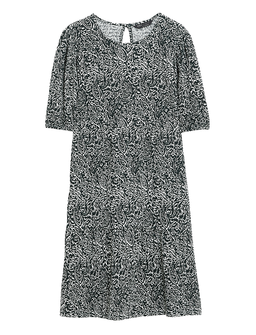 Jersey Printed Textured Tiered Dress