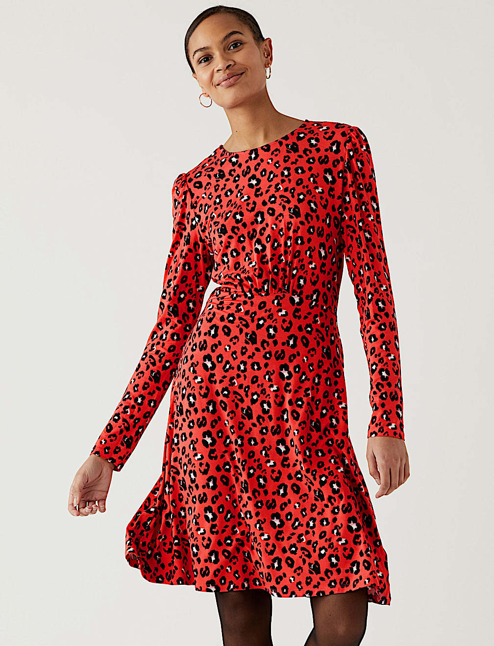 Jersey Printed Mini Skater Dress