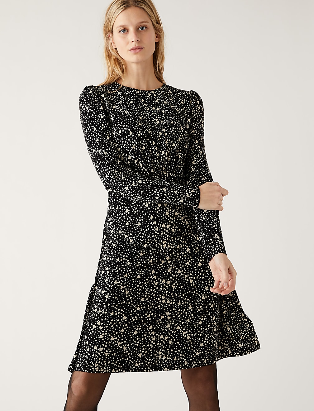 Jersey Printed Mini Skater Dress