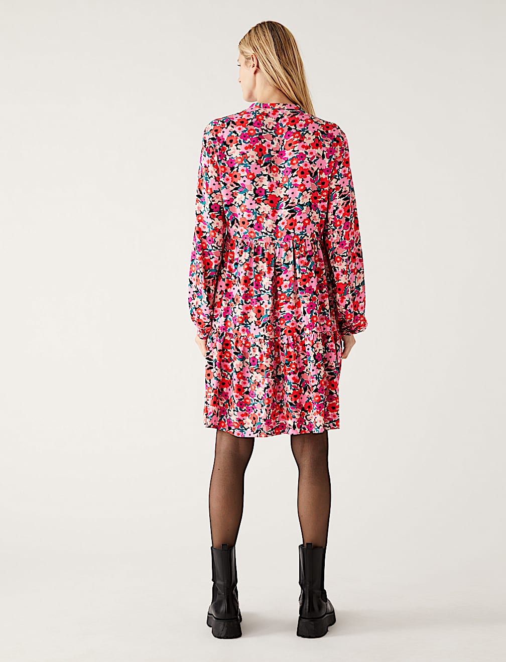 Printed Knee Length Shirt Dress
