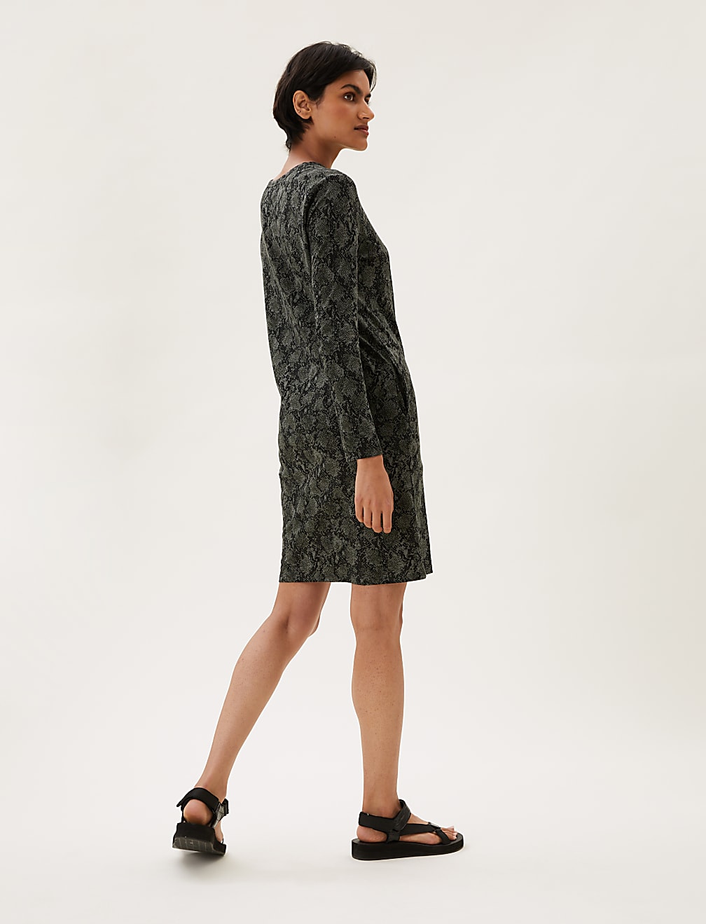Jersey Animal Print Mini T-Shirt Dress