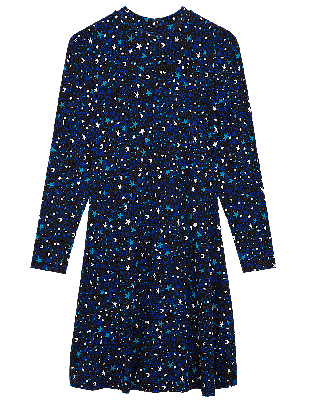 Jersey Printed High Neck Skater Dress