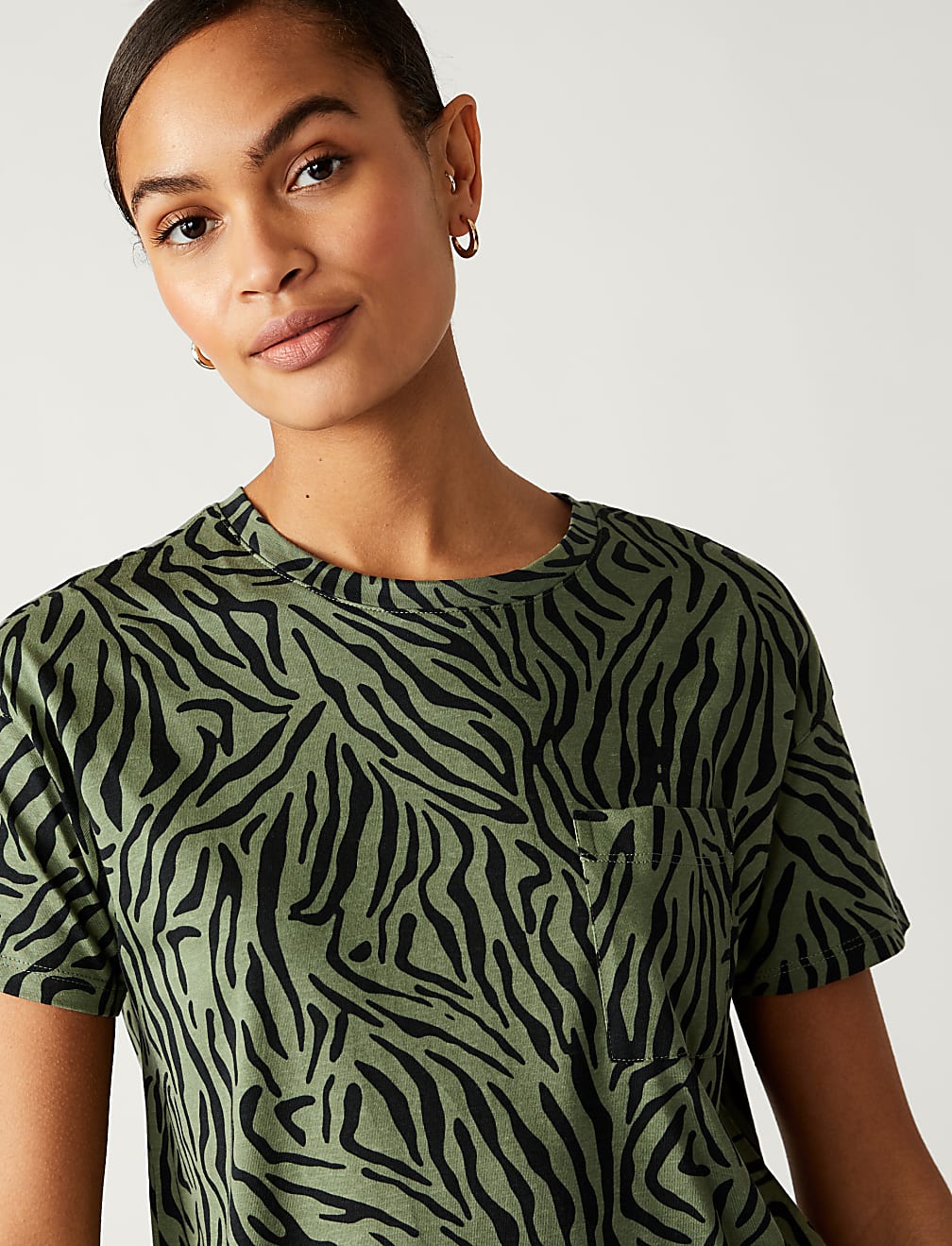 Pure Cotton Printed Mini T-Shirt Dress