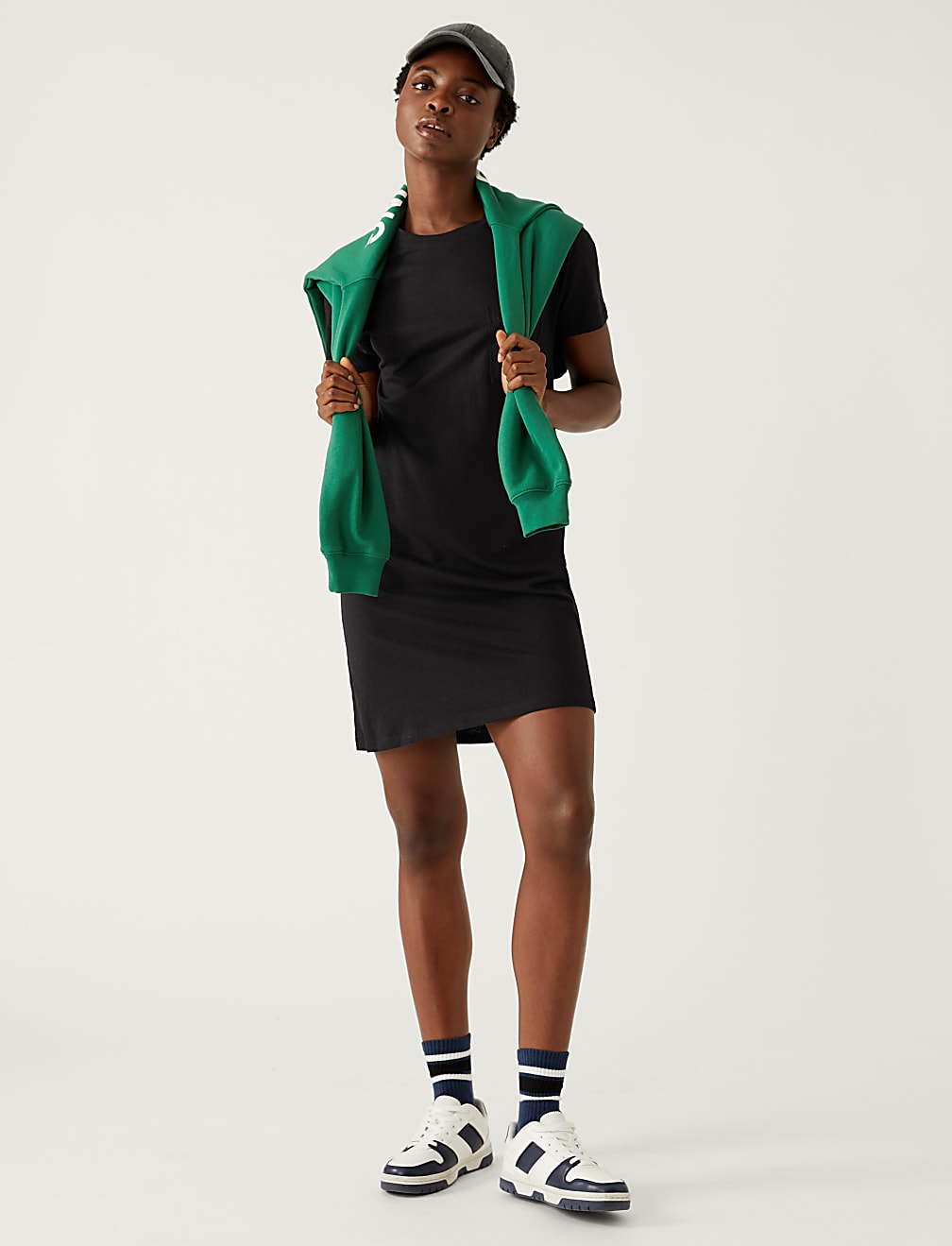 Pure Cotton Round Neck Mini T-Shirt Dress