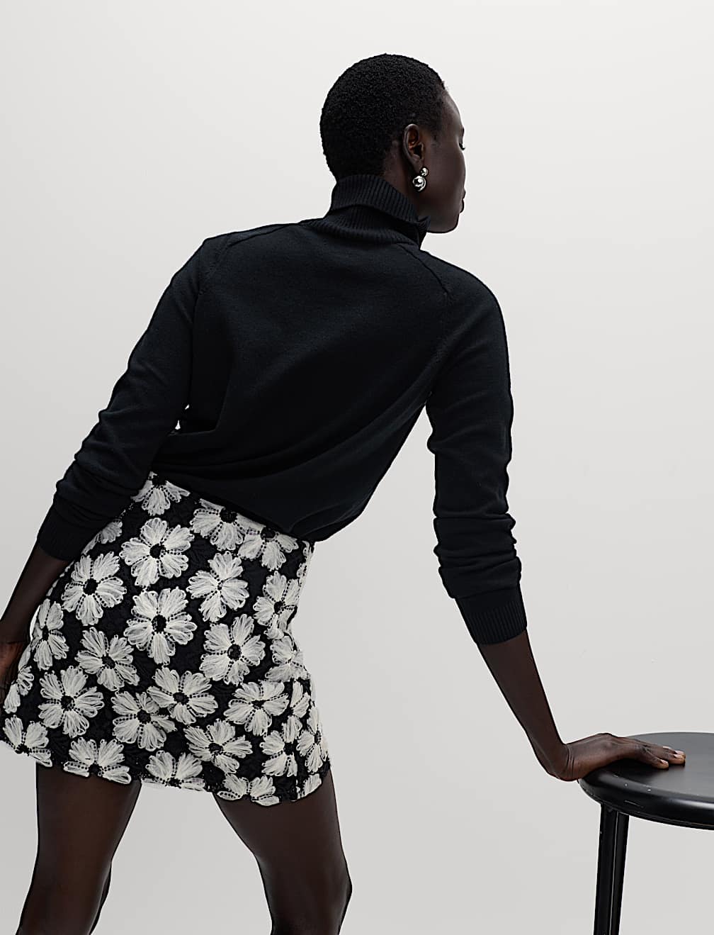 Embellished Mini A-Line Skirt