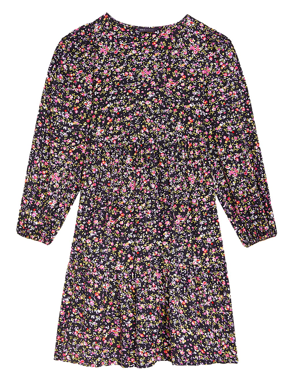 Woven Floral V-Neck Relaxed Mini Dress