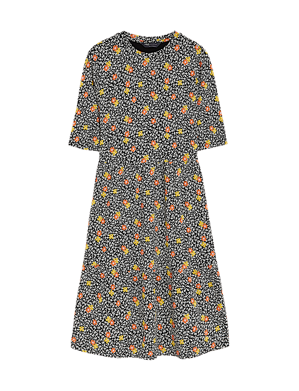 Jersey Printed Knee Length Tiered Dress