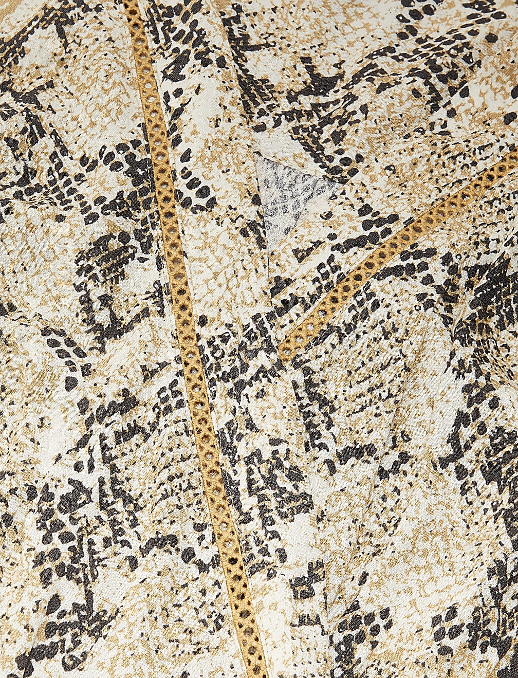 Animal Print Midi Tiered Wrap Dress