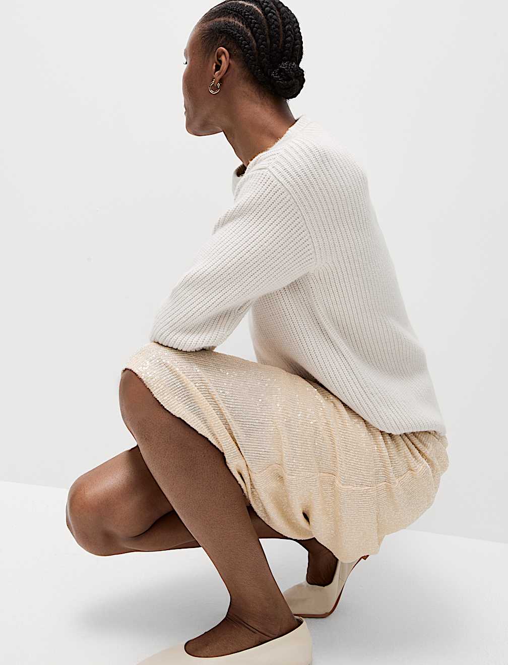 Sequin Midaxi Slip Skirt