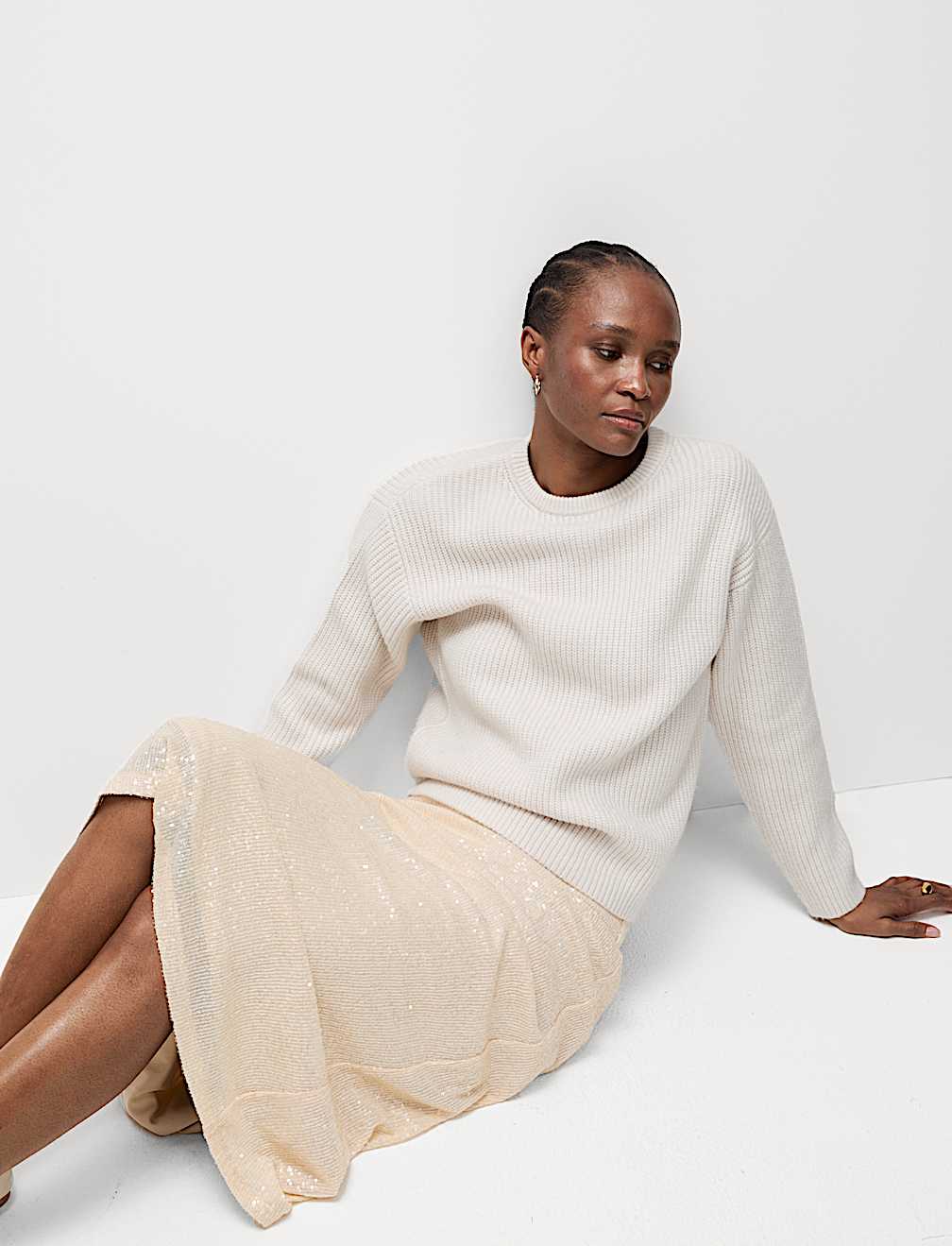 Sequin Midaxi Slip Skirt