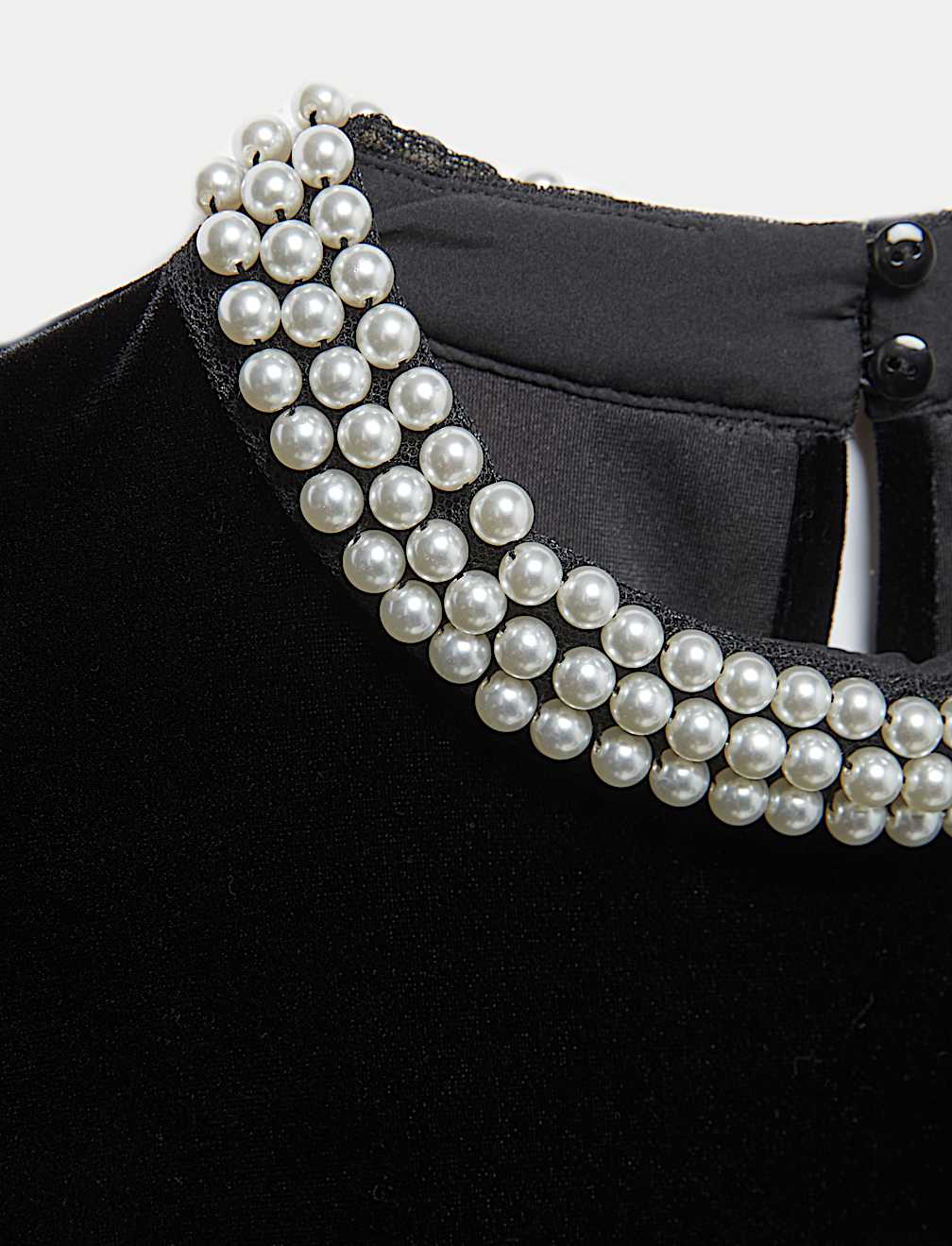 Velvet Collared Mini Column Dress