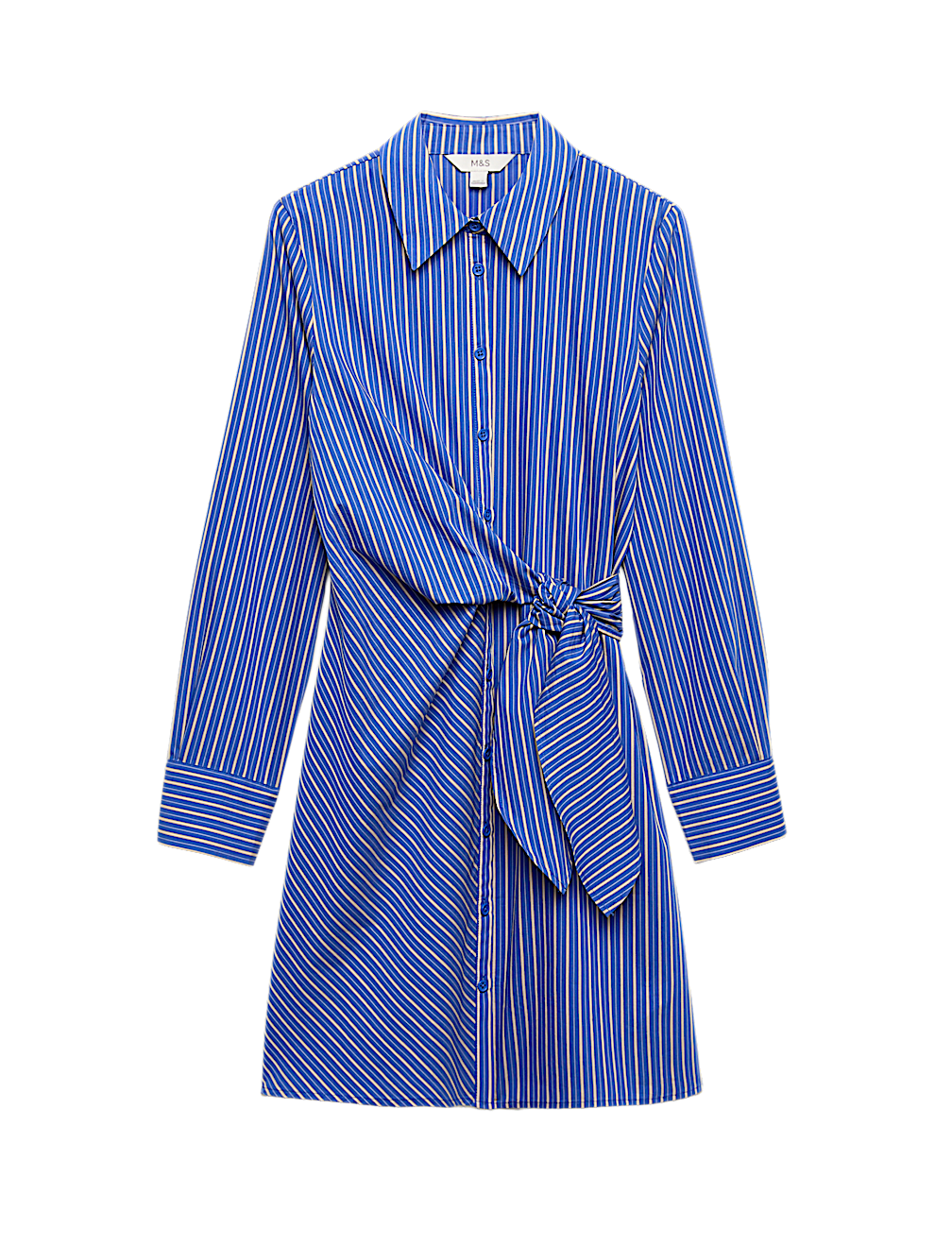 Cotton Rich Striped Mini Shirt Dress