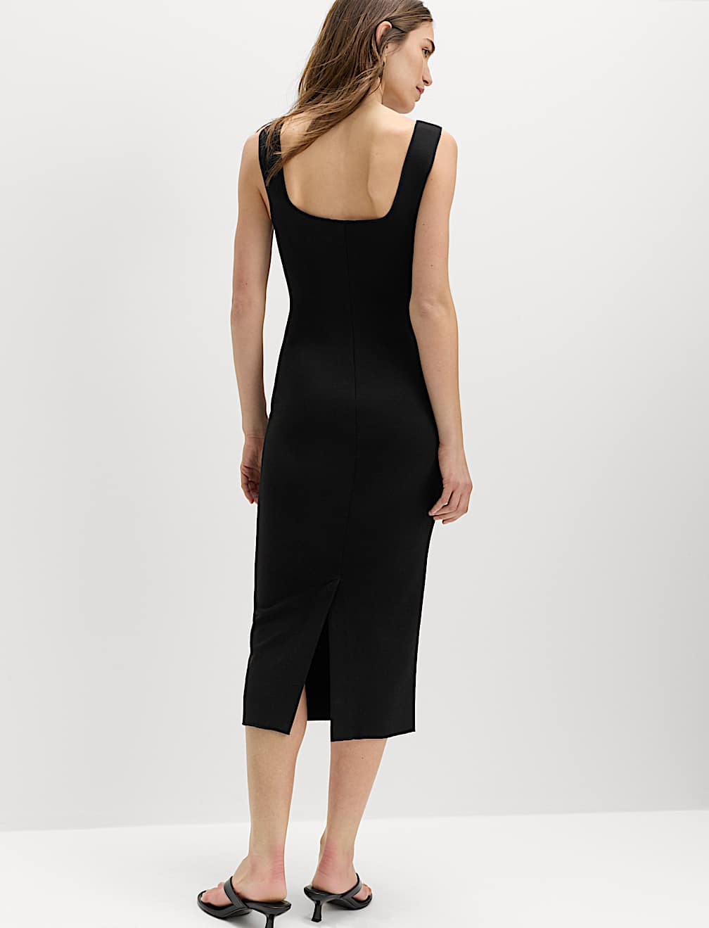 Jersey Square Neck Midi Bodycon Dress