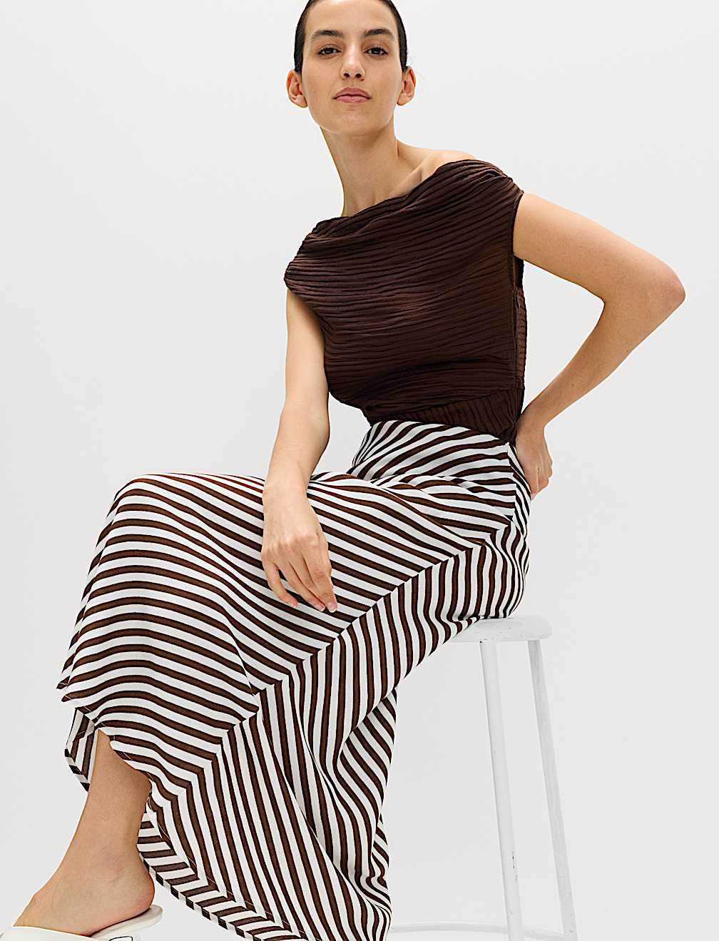 Printed Midi Slip Skirt